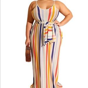 Plus size lightly striped dress